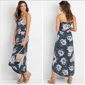 Maurice’s floral print strapless maxi dress